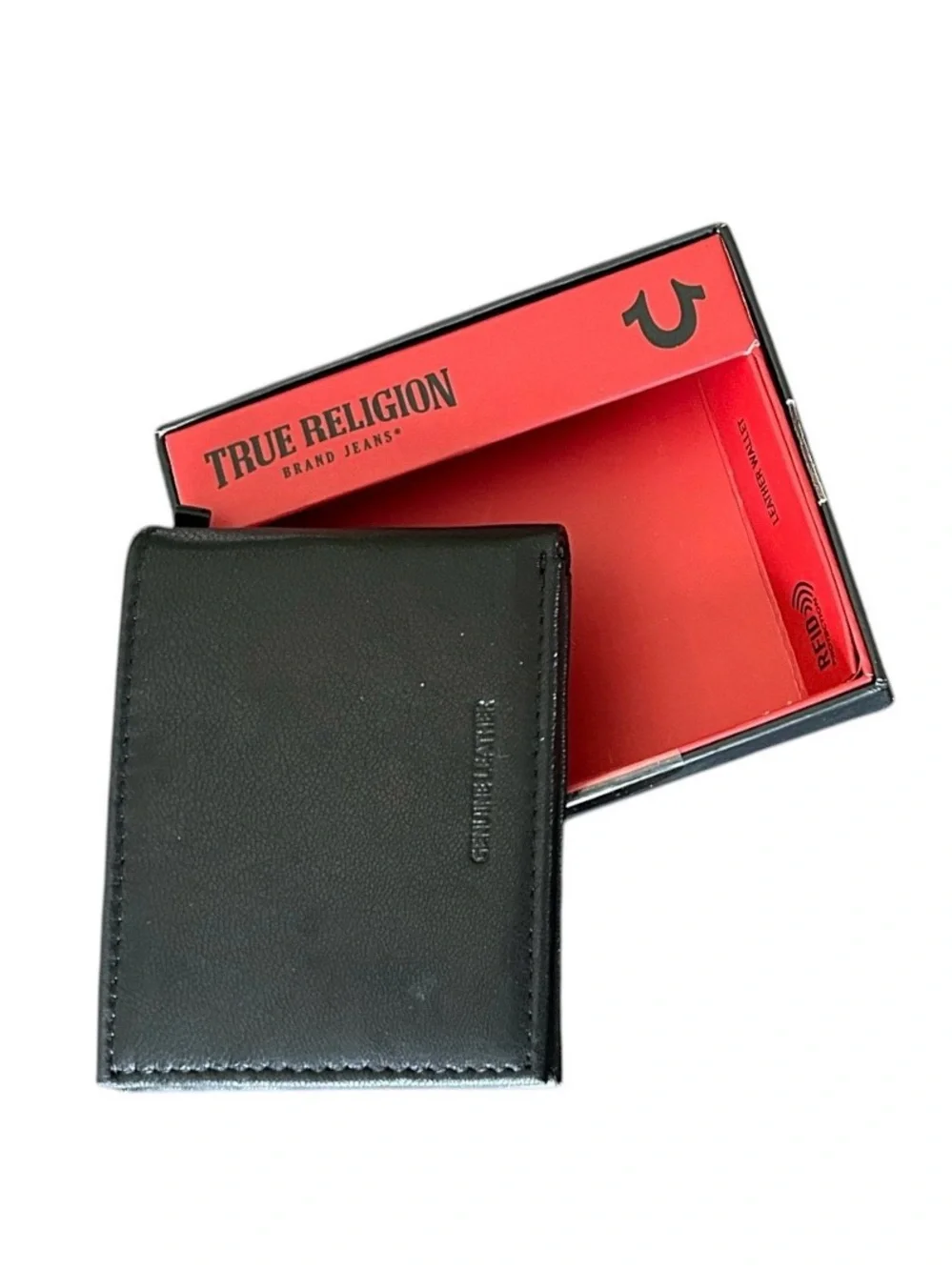 True Religion Men’s Black Leather RFID Wallet